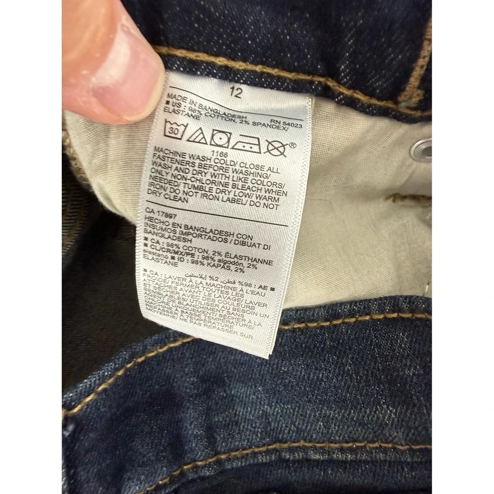 New Old Navy Size 12 Built-In Flex Straight Leg Denim Jeans Blue Kids